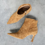 Bot met spitse punt - Suede Camel