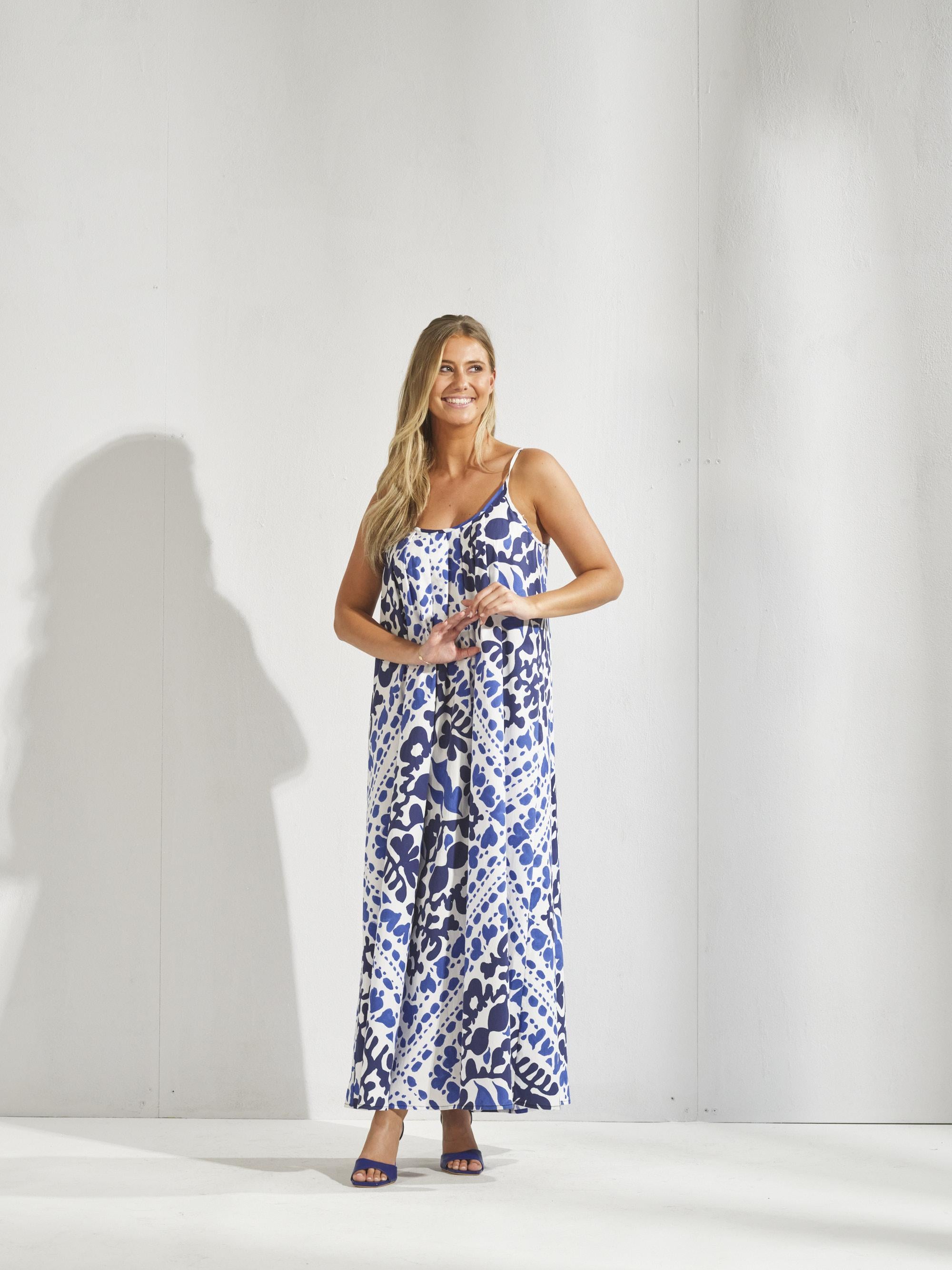 Bain soleil met print - Santorini blue