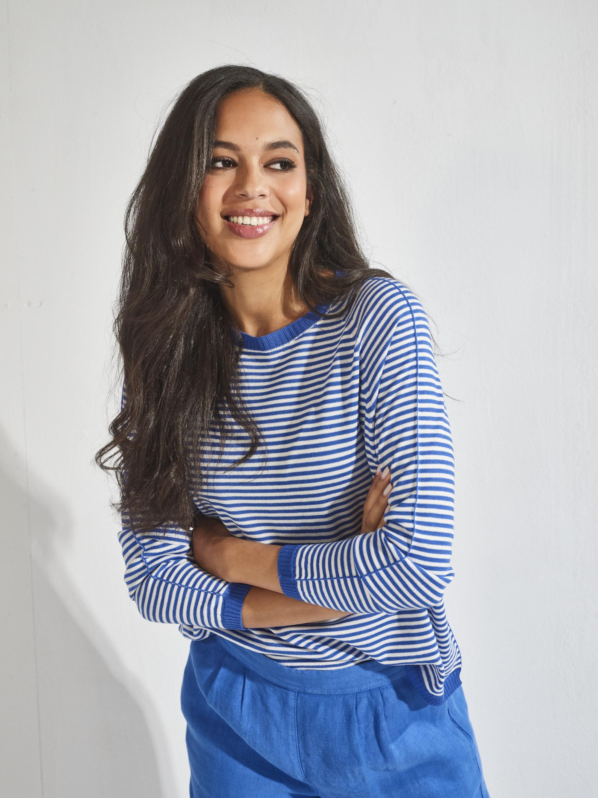 Pull met strepen - Blauw
