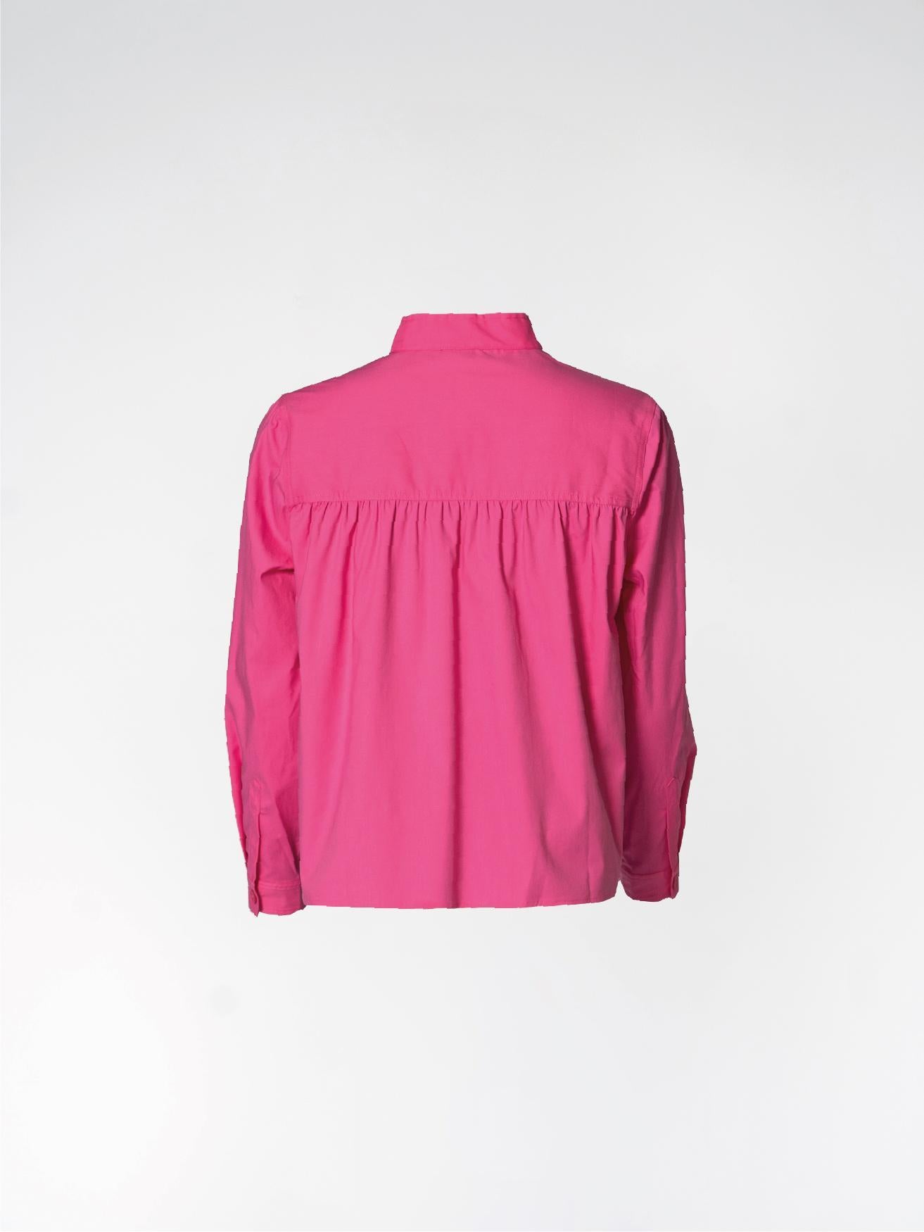 Overhemd met gegolfde kraag - Roze