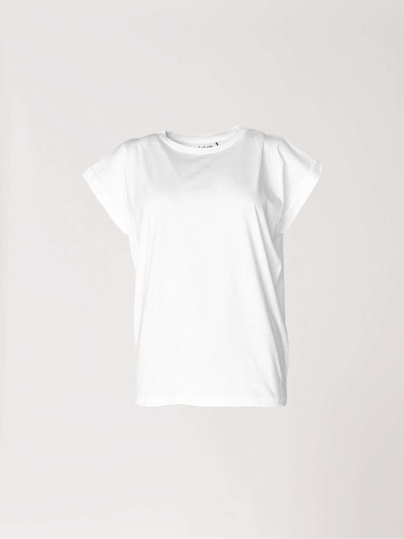 T-shirt met plooien op schouder - Wit