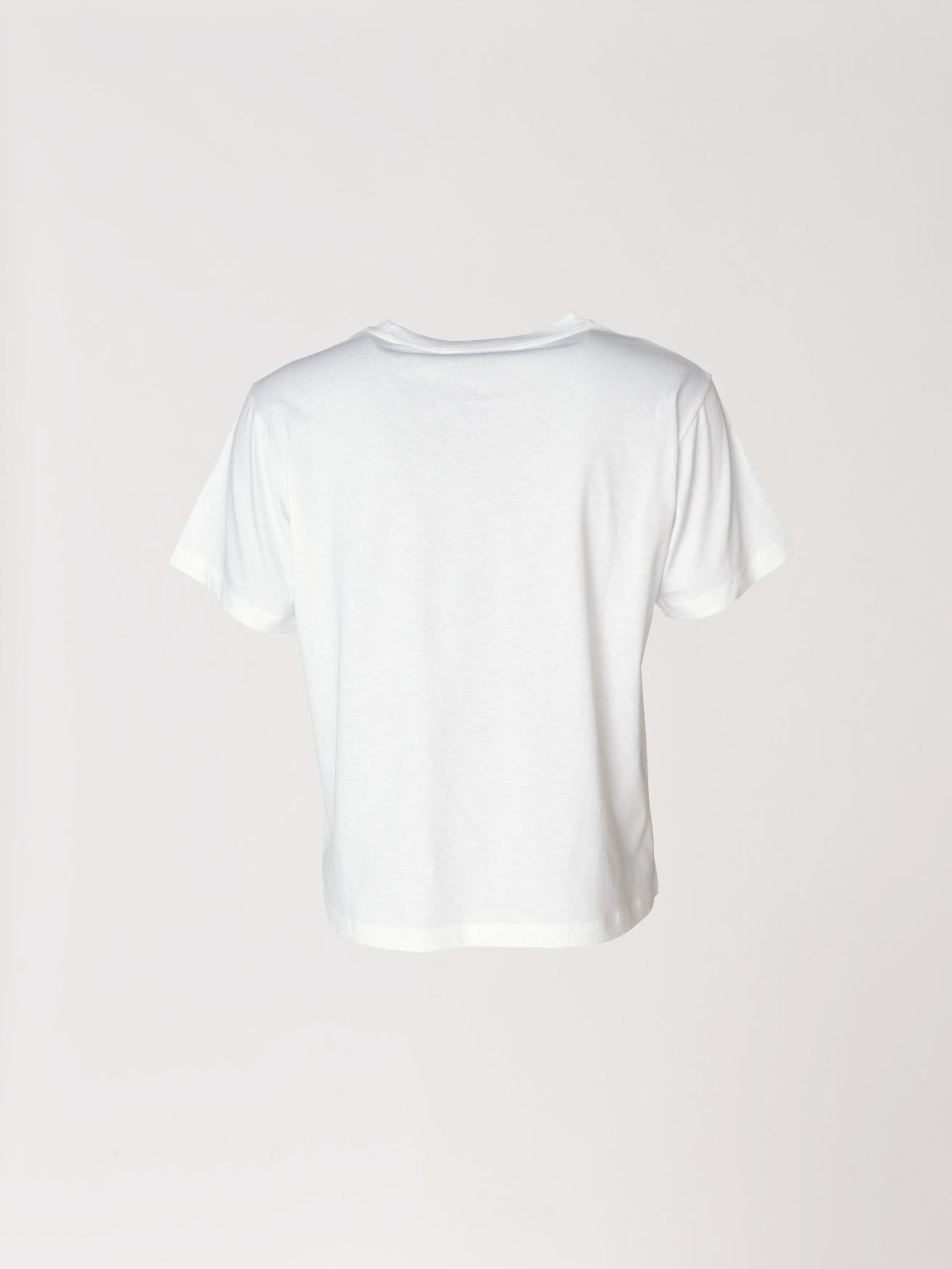 T-shirt met plooien op schouder - Wit