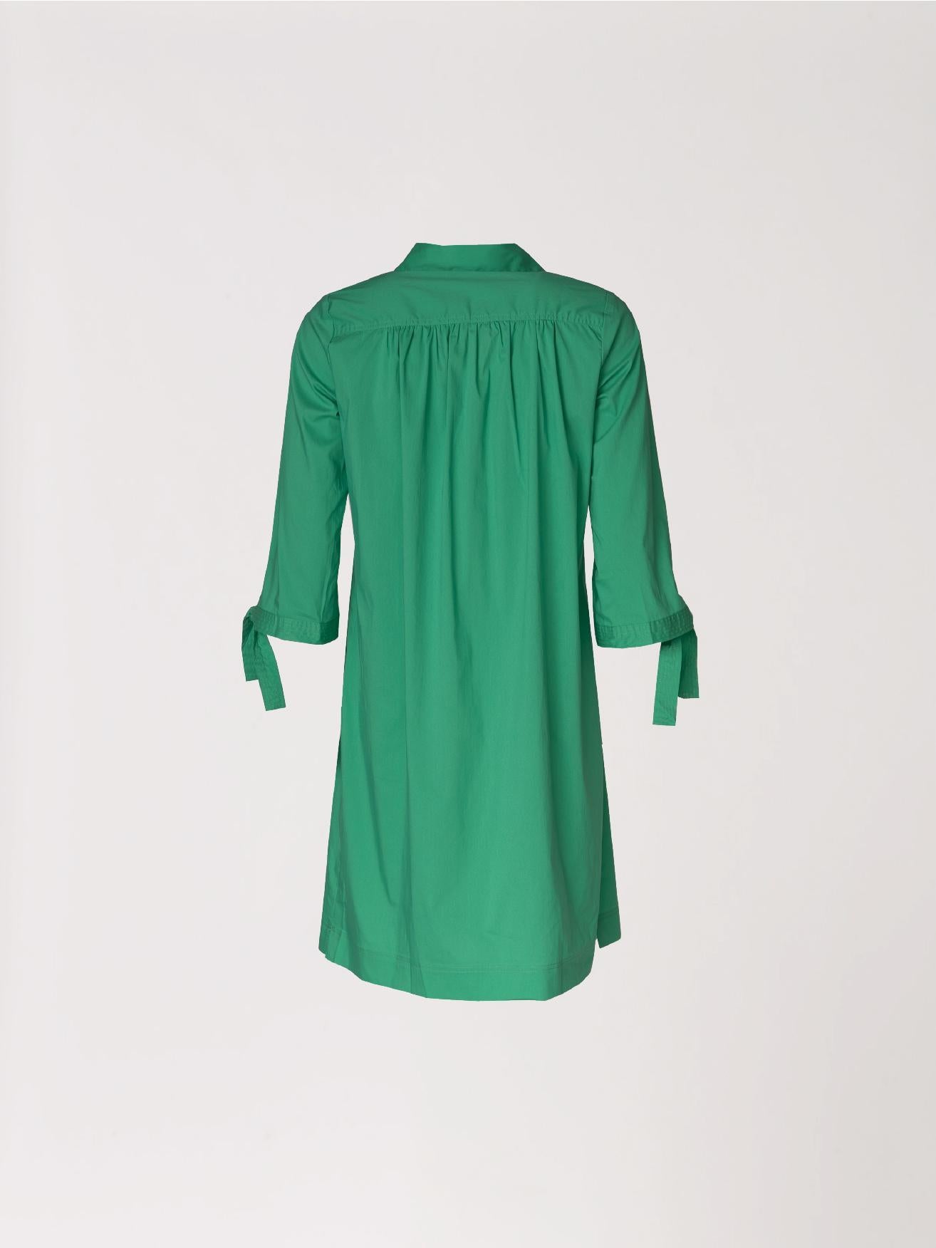 Korte jurk met kraag - Groen