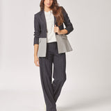 Stretch broek met wijde pijpen - Navy