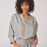 Glitter blouse met v-hals - Grey Sparkle