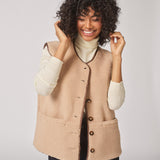 Teddy gilet met knoopsluiting - Brown