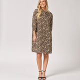 Rechte jurk in leopard - Leopard