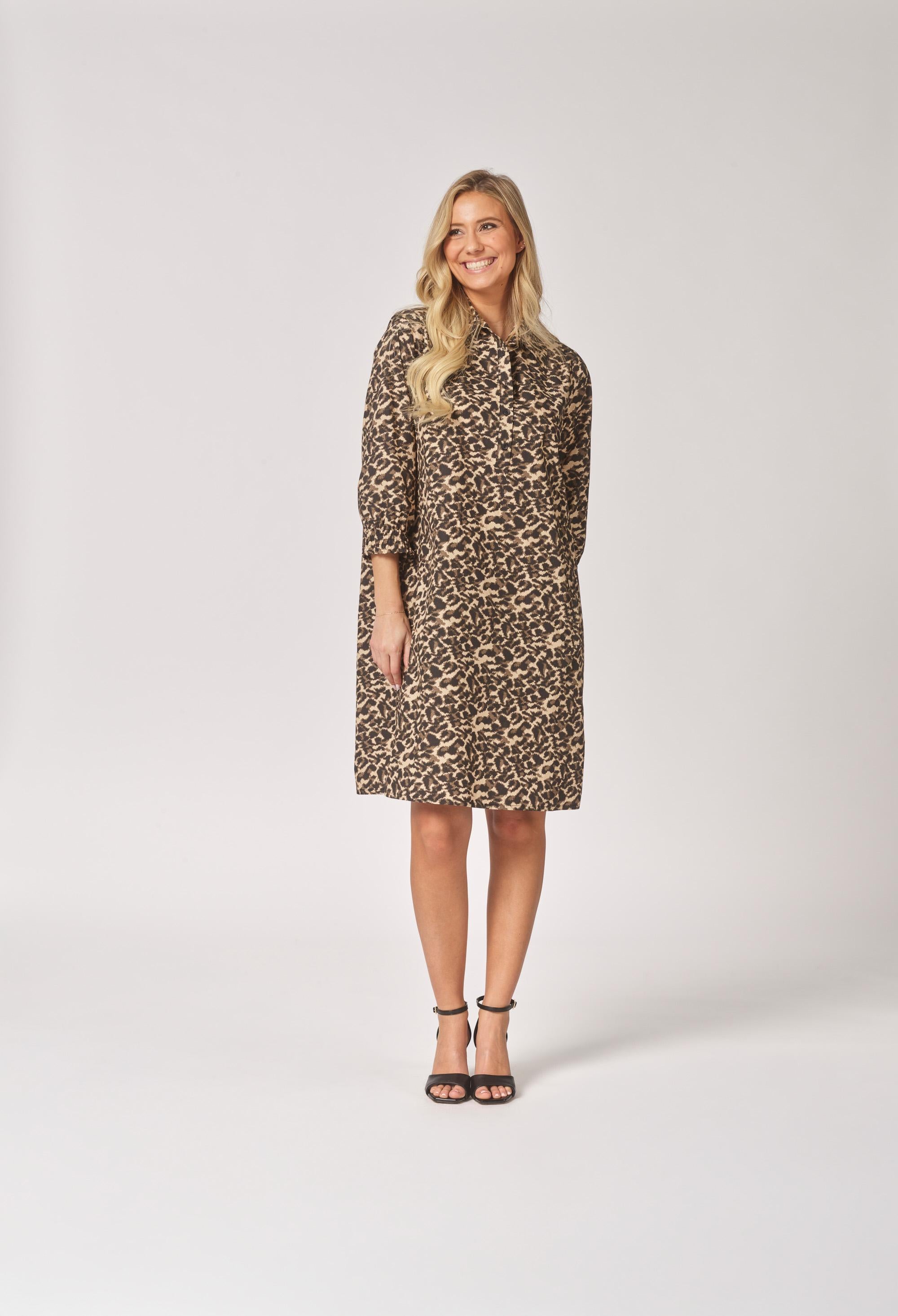 Rechte jurk in leopard - Leopard