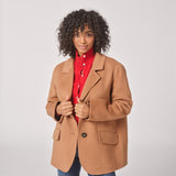 Klassieke mantel met rechte snit - Camel