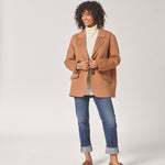 Klassieke mantel met rechte snit - Camel