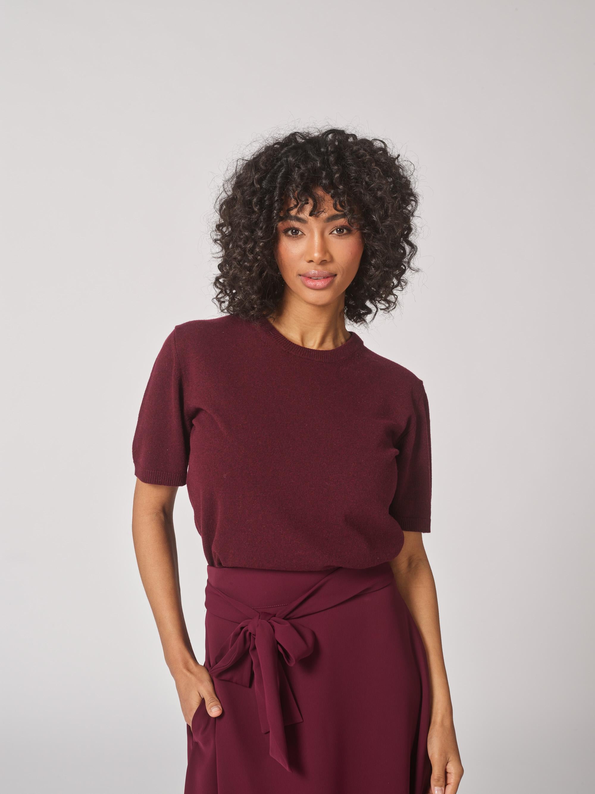 Pull met korte mouw - Burgundy