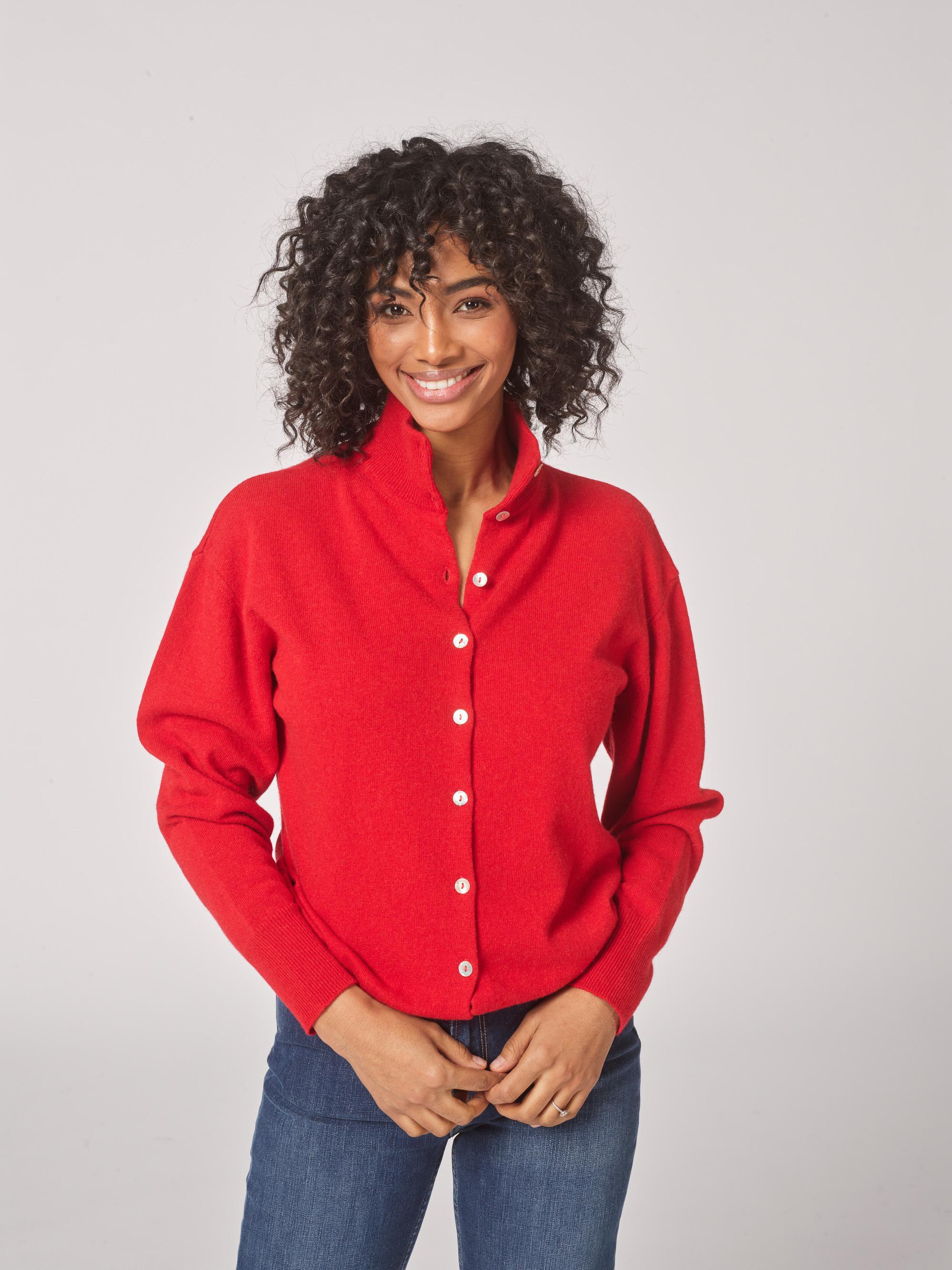 Pull met opstaande kraag - Red