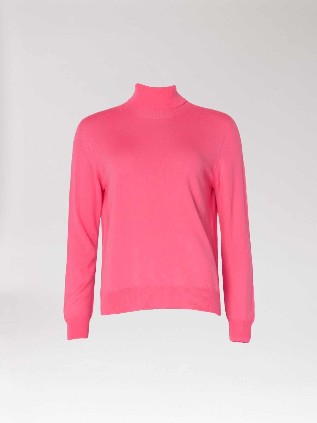 Fijne rolkraag - Fuxia