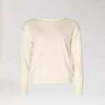 Fijne pull met ronde hals - Ecru