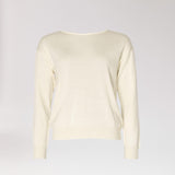 Fijne pull met ronde hals - Ecru