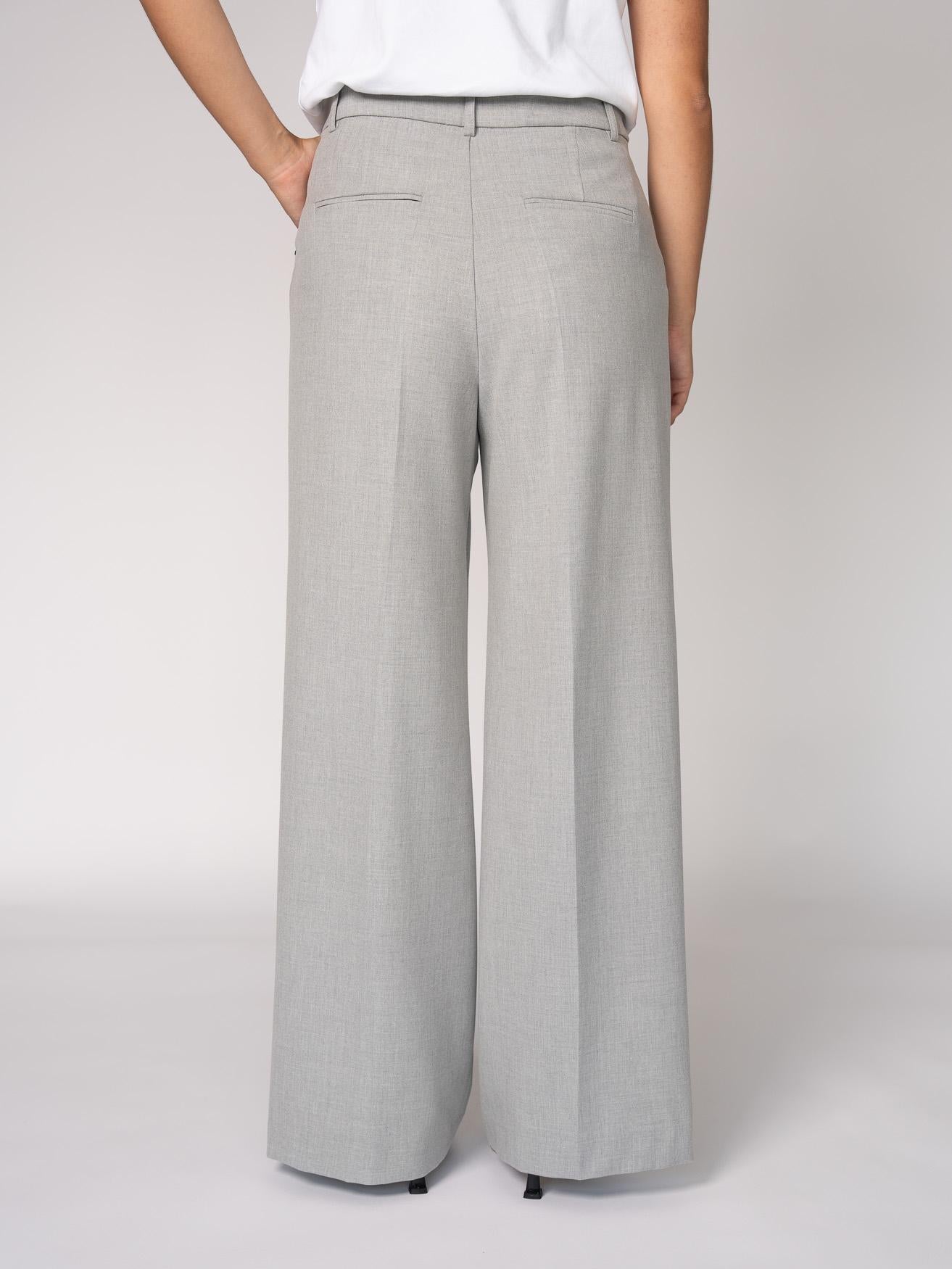 Wijde broek met hoge taille - Light Grey
