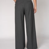 Wijde broek met hoge taille - Dark Grey