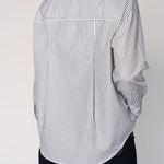 Katoenen blouse met knoopsluiting - Grey Stripe