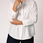 Katoenen blouse met knoopsluiting - White