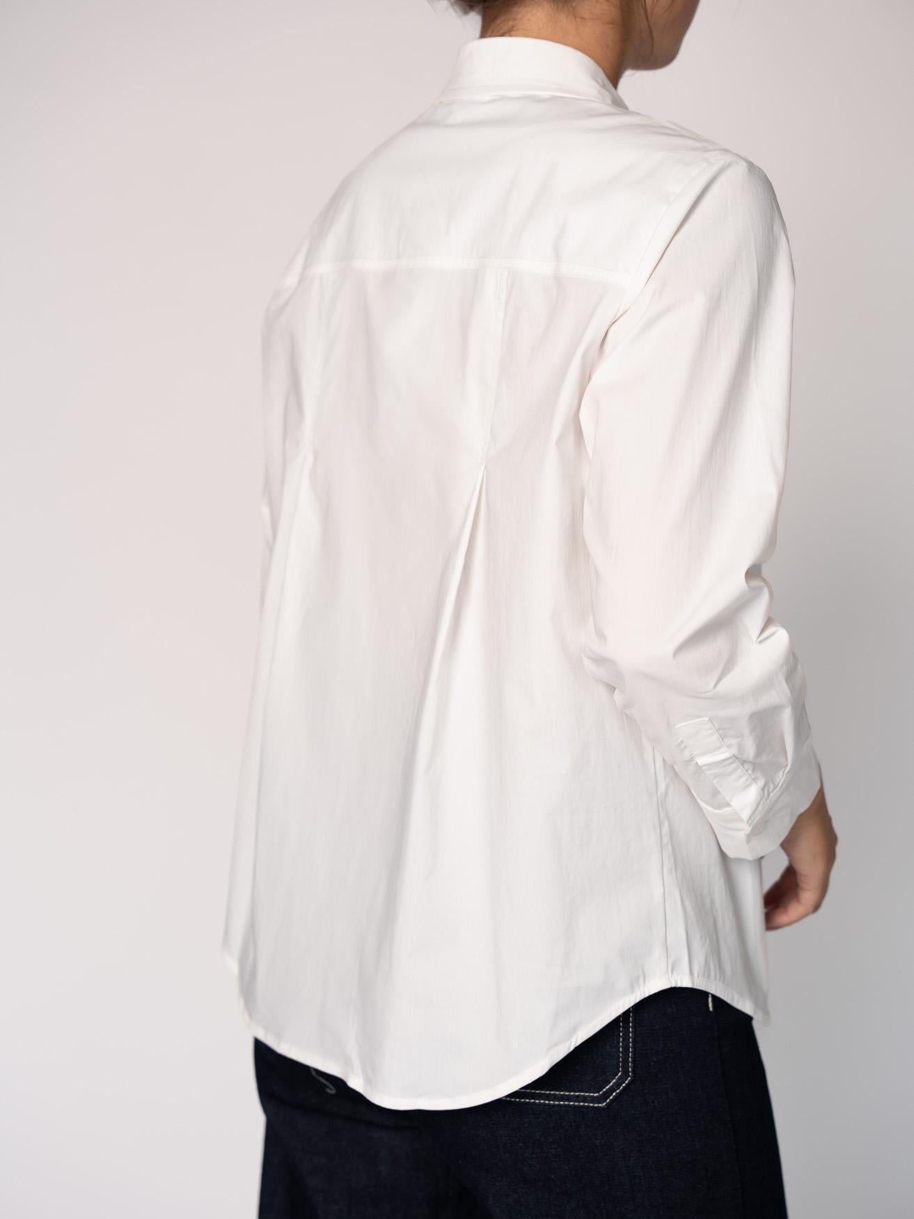 Katoenen blouse met knoopsluiting - White