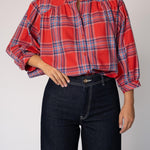 Hemd met oversized mouwen - Multicolour Red