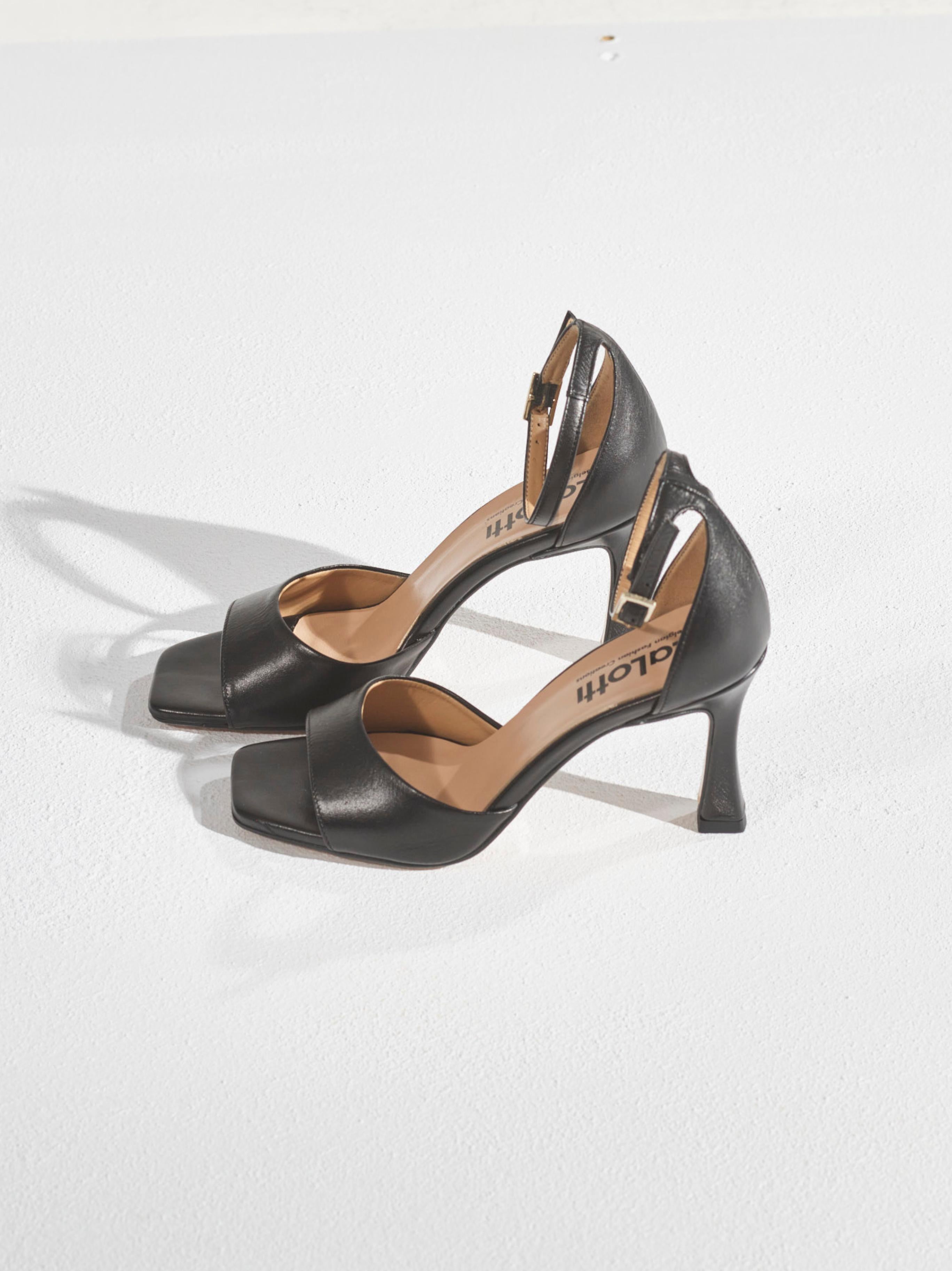 Hakken met open teen - Zwart