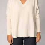 v-hals pull - Ecru