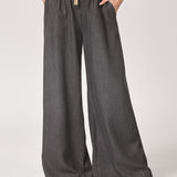 Wijde broek met rekker - Dark Grey