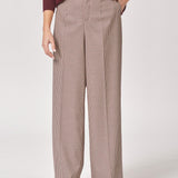 Wijde broek met hoge taille - Pied de poule