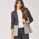 Tweekleurige blazer - Navy Grey