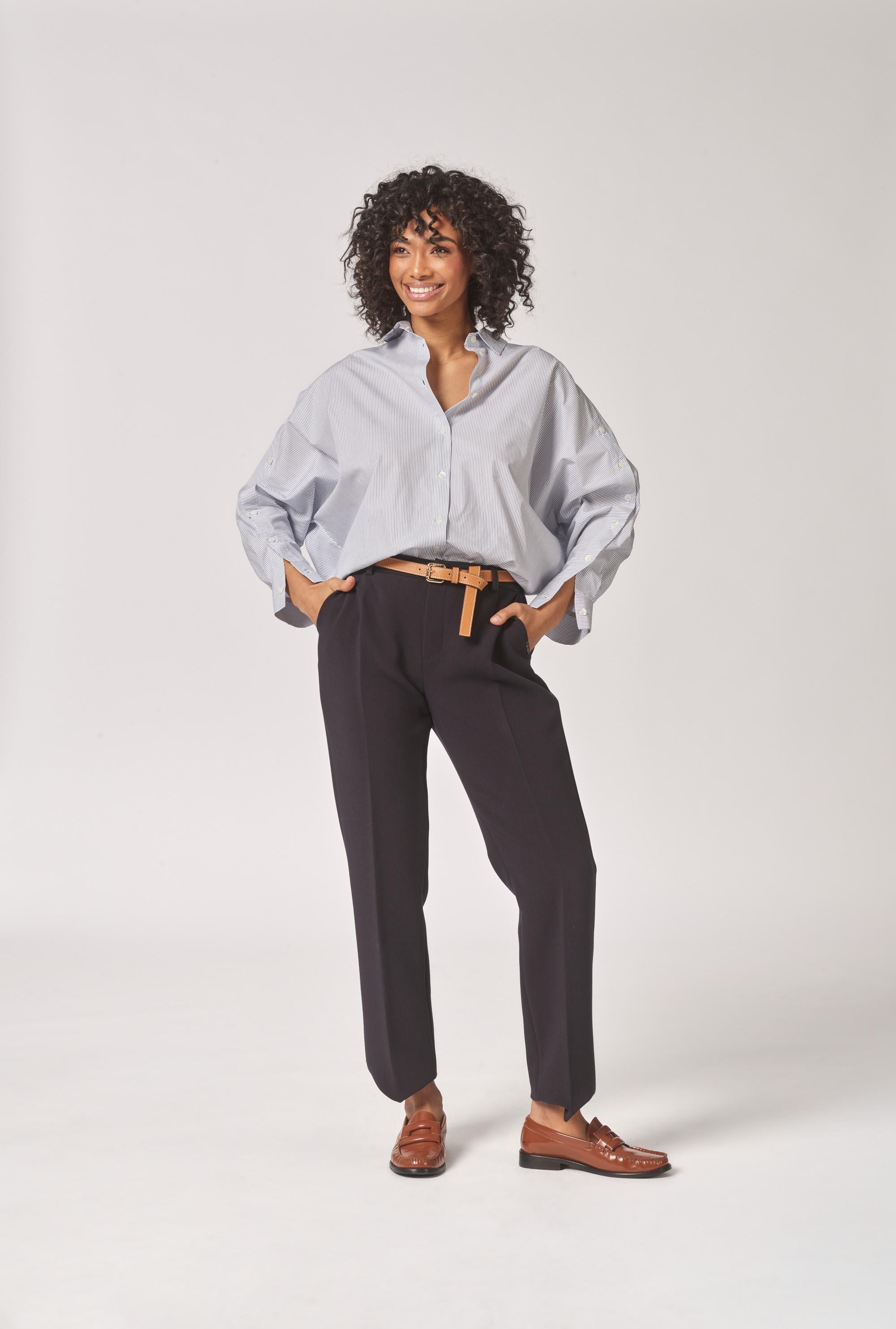 Broek met smalle pijpen - Navy