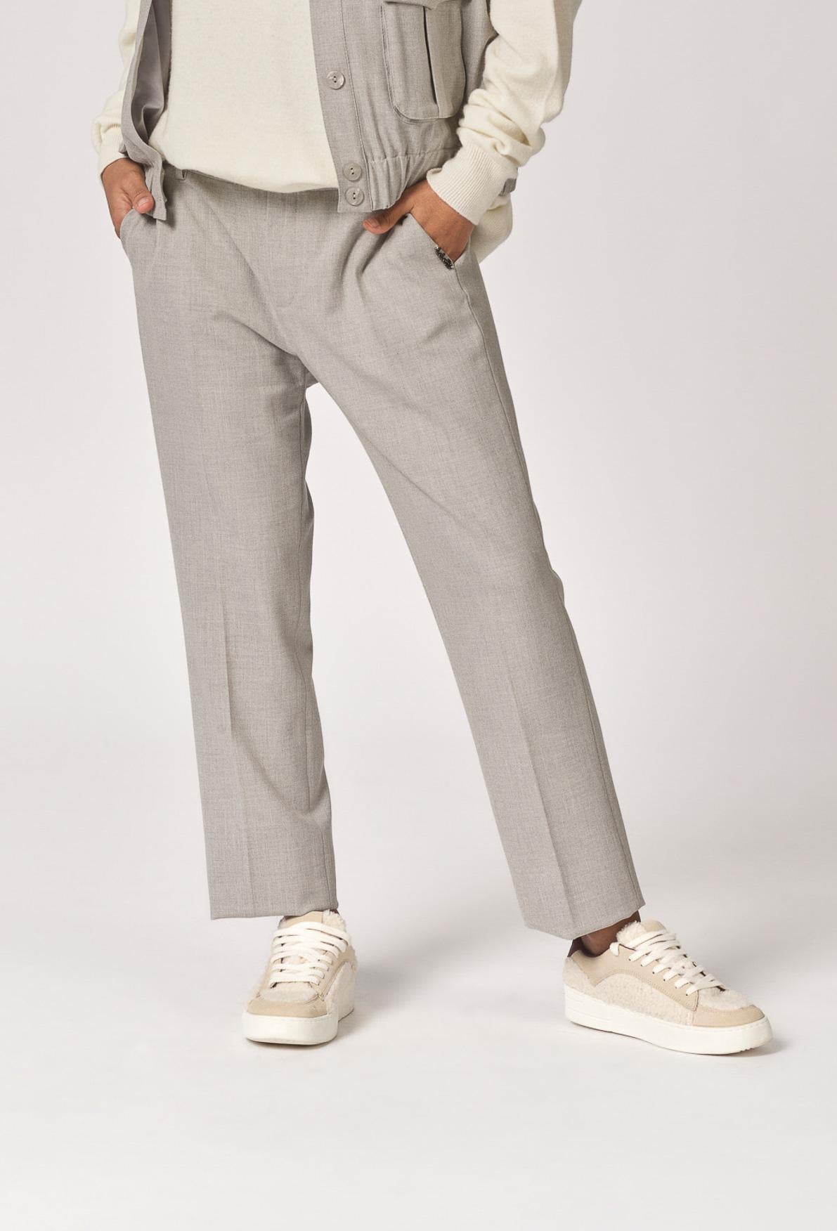 Broek met smalle pijpen - Light Grey