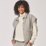 Mouwloze bomberjas met zakken - Licht Grey