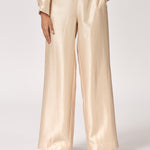 Wijde broek in satijn - Gold