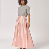 Lange rok met plooien - Light Pink