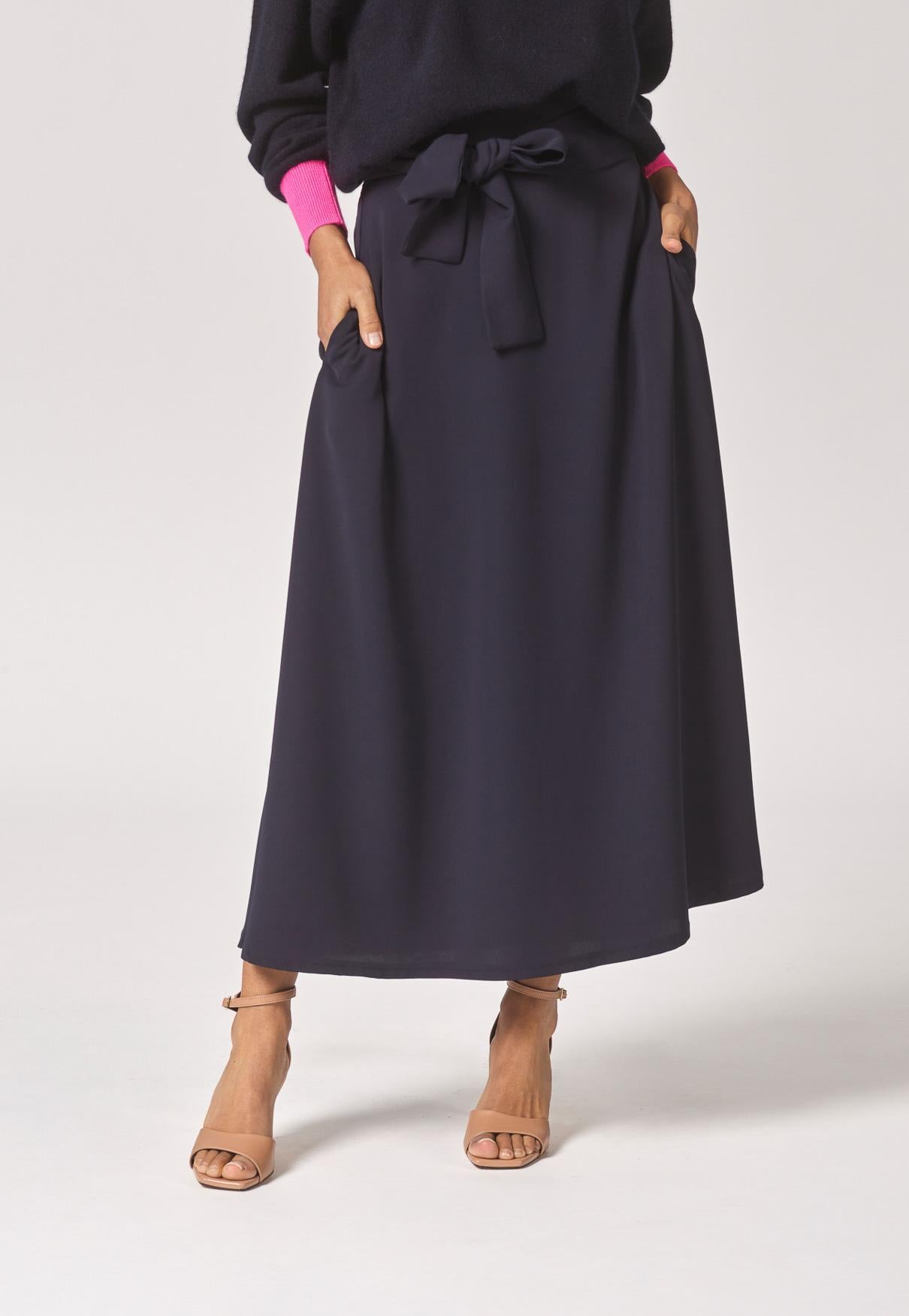 A-lijn rok met taillelint - Navy