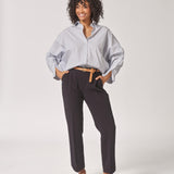 Oversized blouse met knoopdetail - Blue Stripe