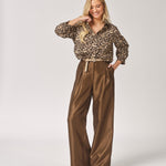 Leopard blouse met fluodetail - Leopard