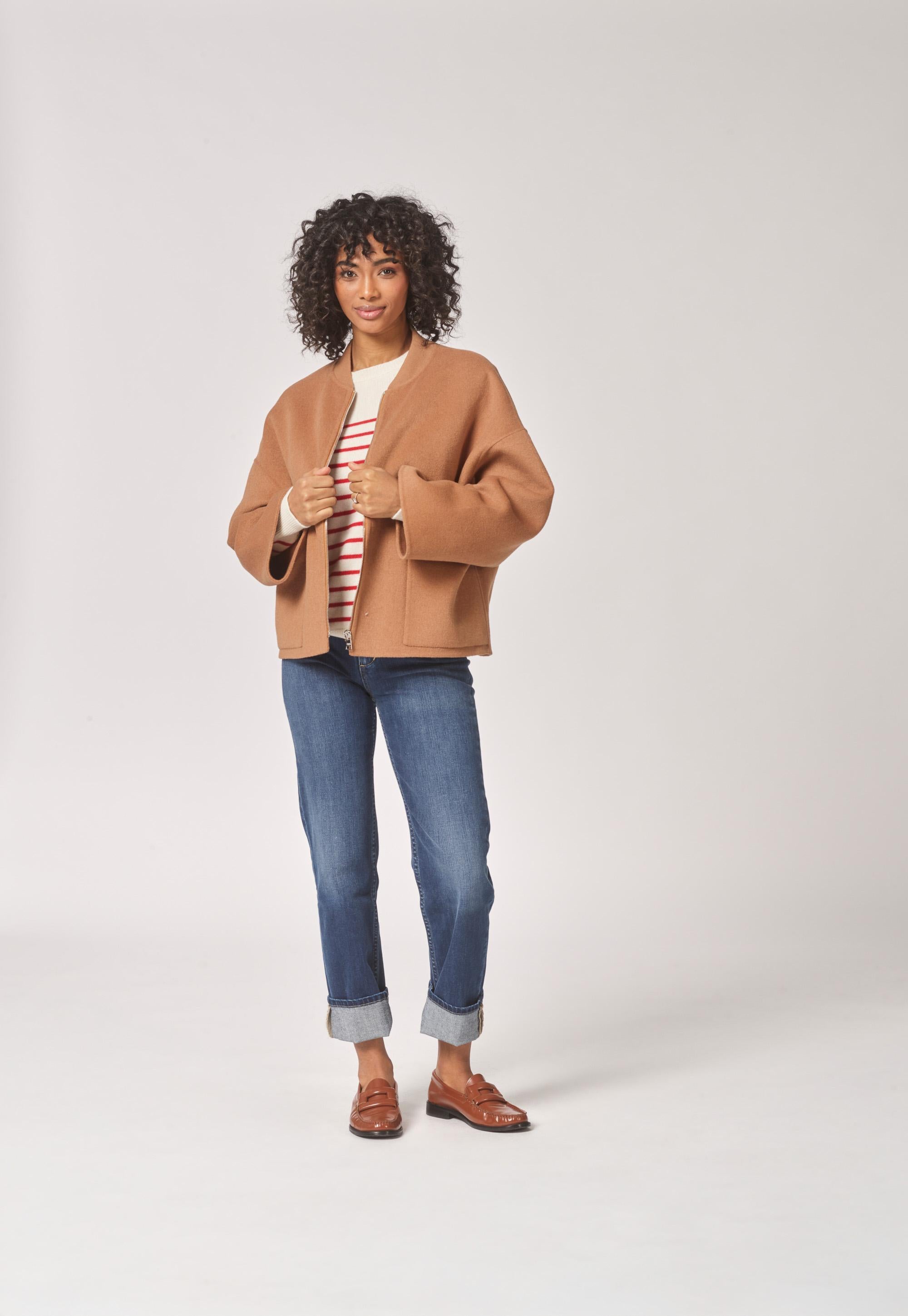 Mantel in bomberstijl - Camel