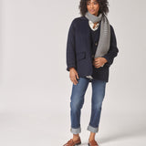 Klassieke mantel met rechte snit - Navy