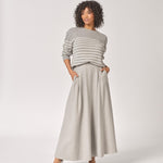 Pull met streepjesmotief - Grey / Ecru