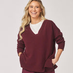 v-hals pull - Burgundy