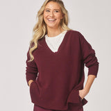 v-hals pull - Burgundy