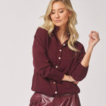 Pull met opstaande kraag - Burgundy
