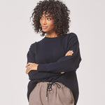 Losse pull met ronde hals - Navy