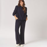 Wijde broek in crêpe - Navy