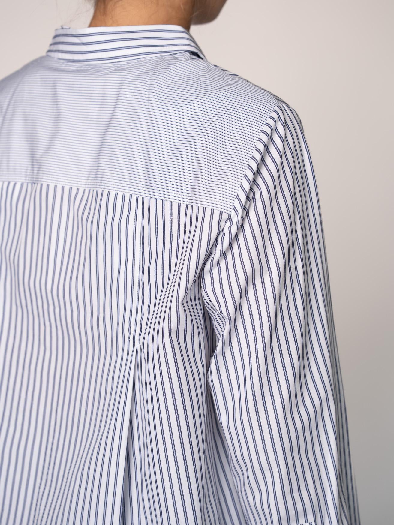 Katoenen blouse met knoopsluiting - Blue Stripe