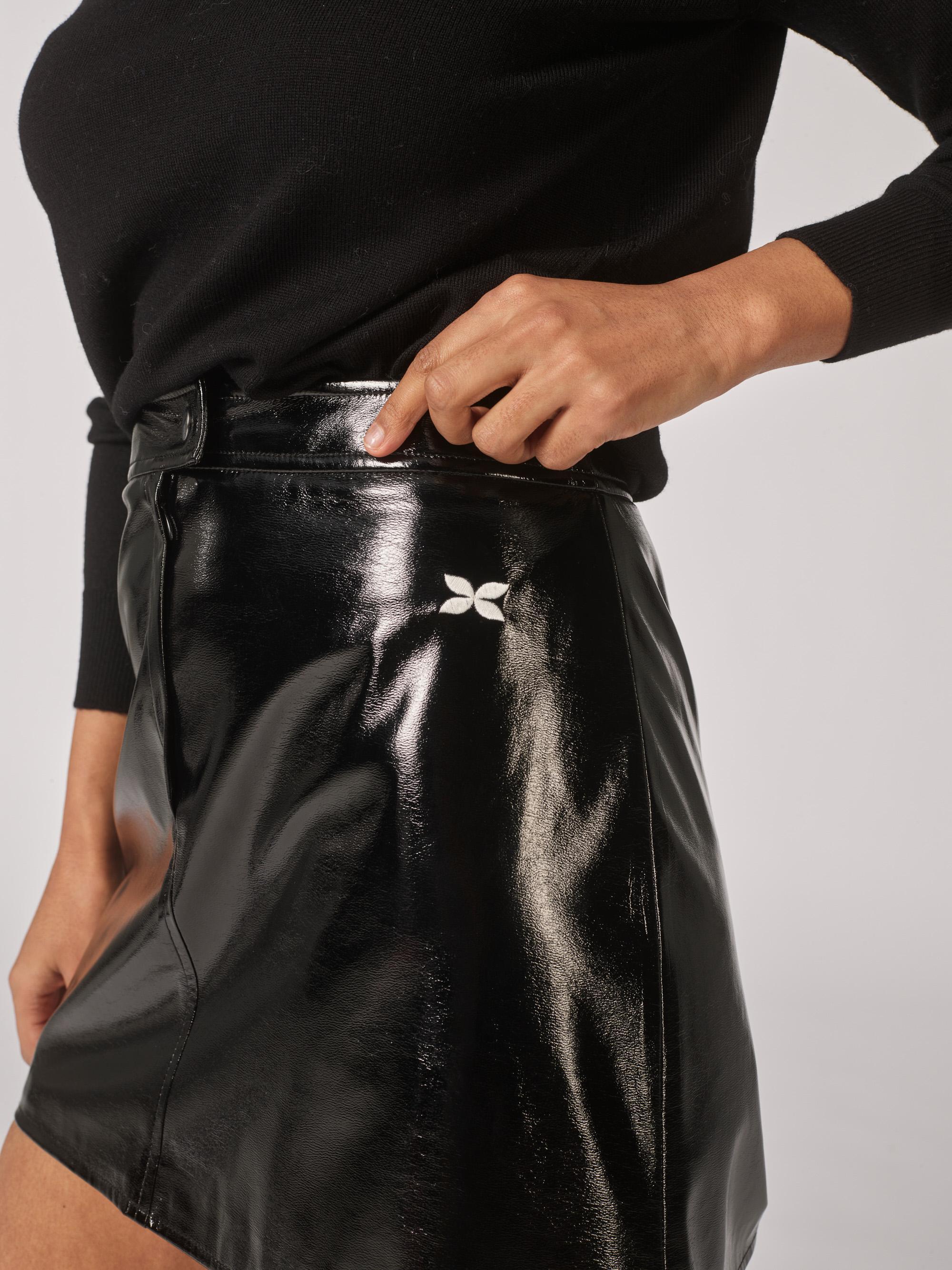 Minirok in laqué - Black