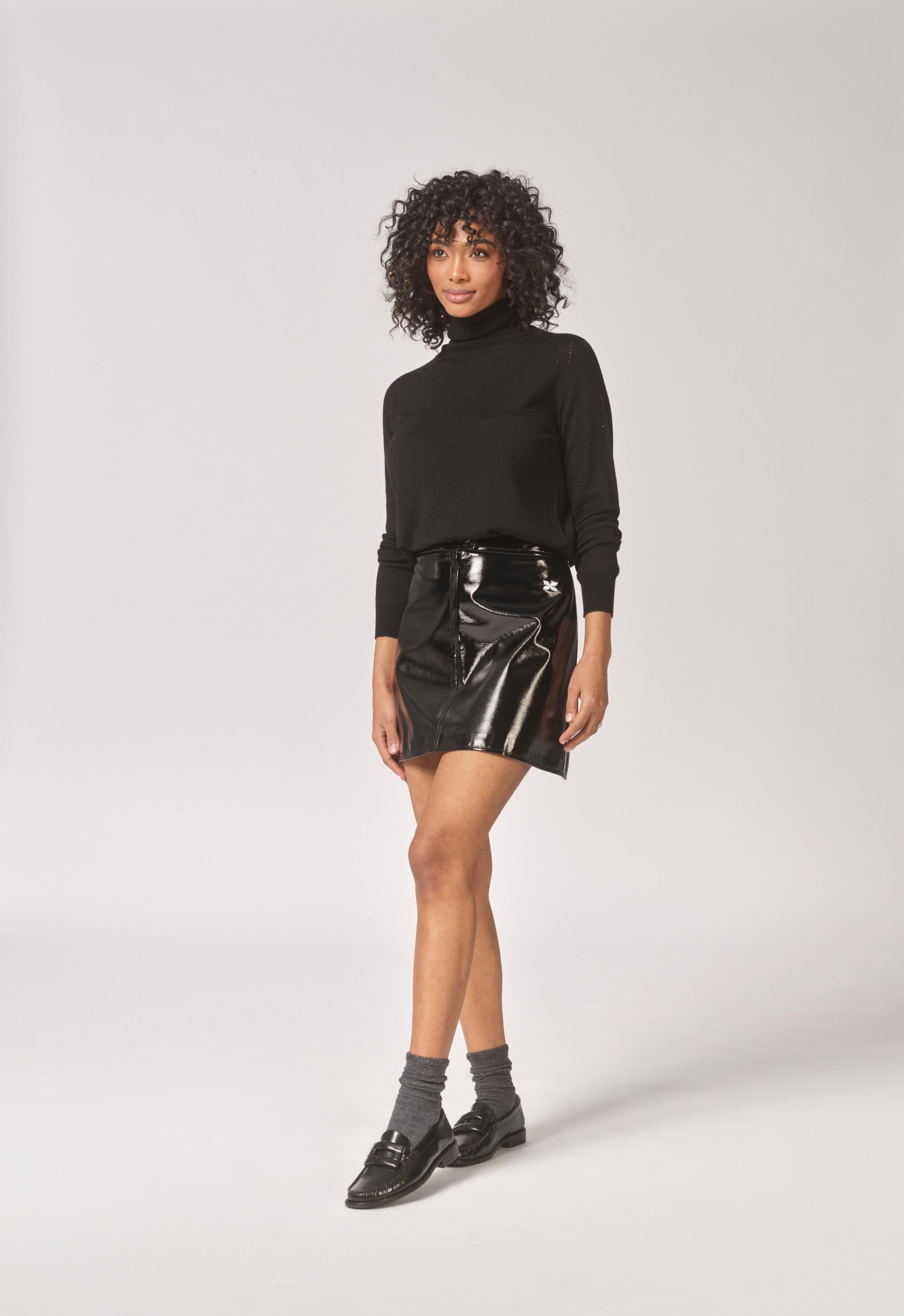 Minirok in laqué - Black