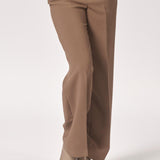 Wijde broek middelhoge taille - Dark Taupe